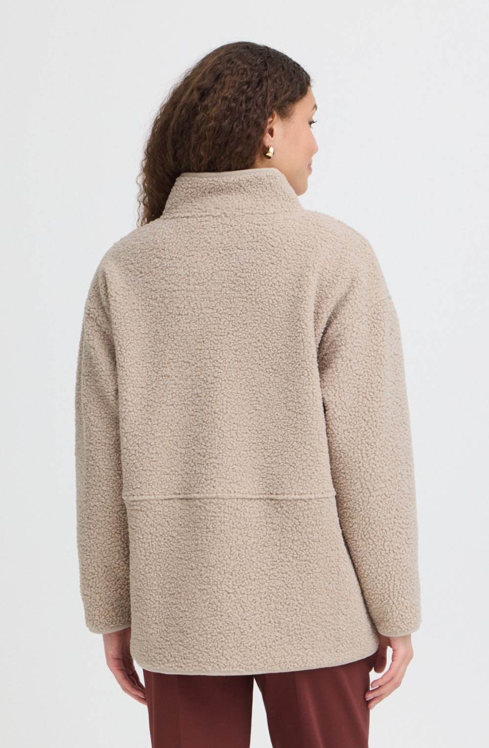Beige Oversized Teddy Coat