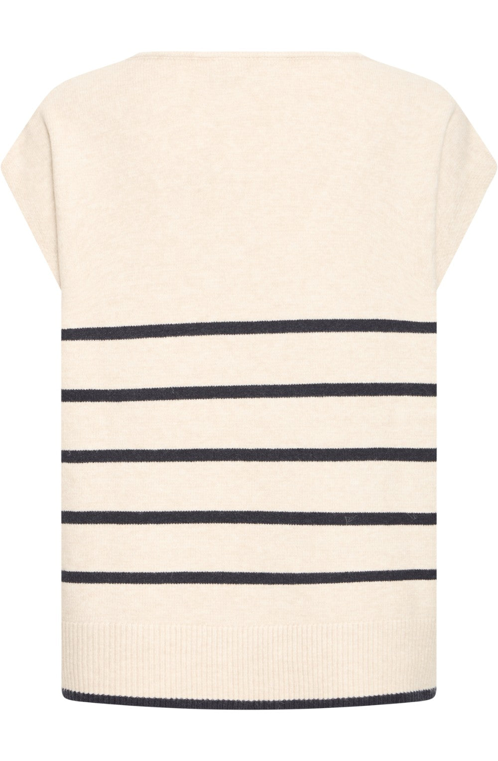 Oatmeal & Navy Striped Fine Knit Slipover