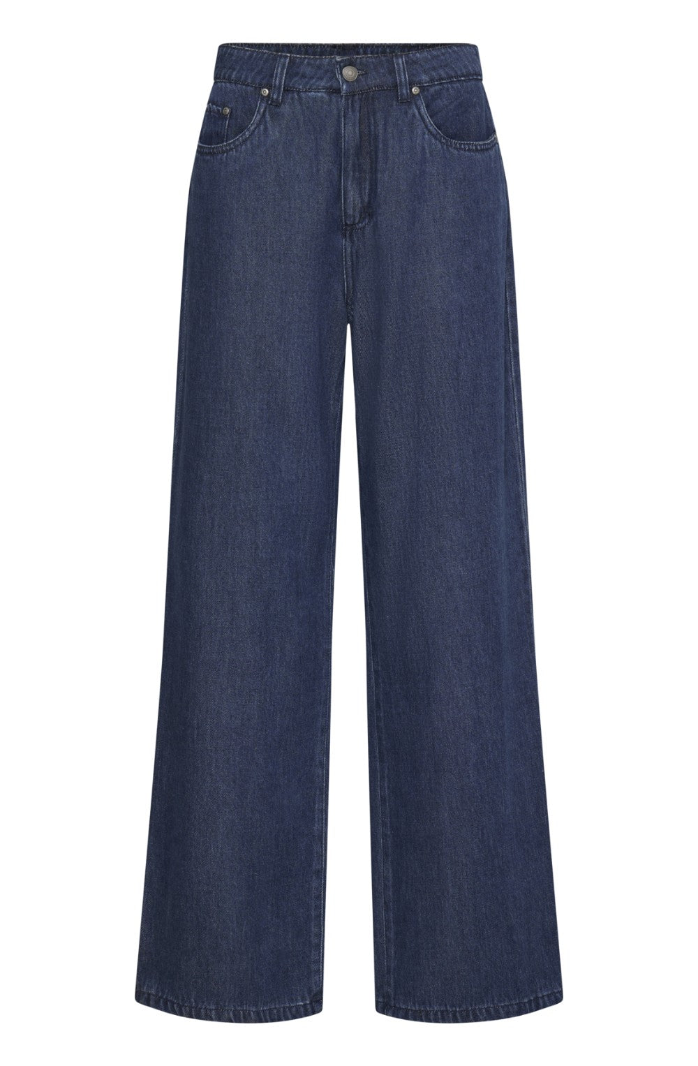 Blue Denim Wide Leg Jeans