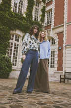 Blue Denim Wide Leg Jeans