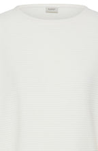 Whisper White Textured Striped Jumper