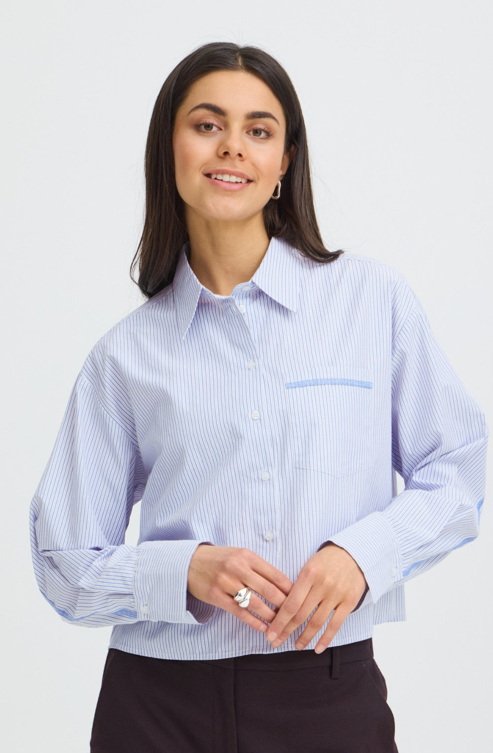 Blue Striped Boxy Shirt
