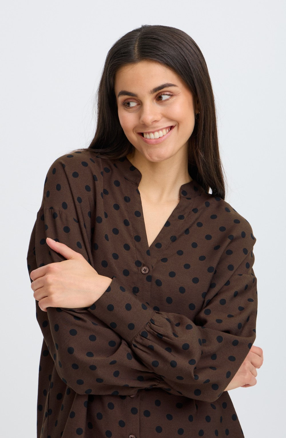 Hot Fudge Spot Print Blouse