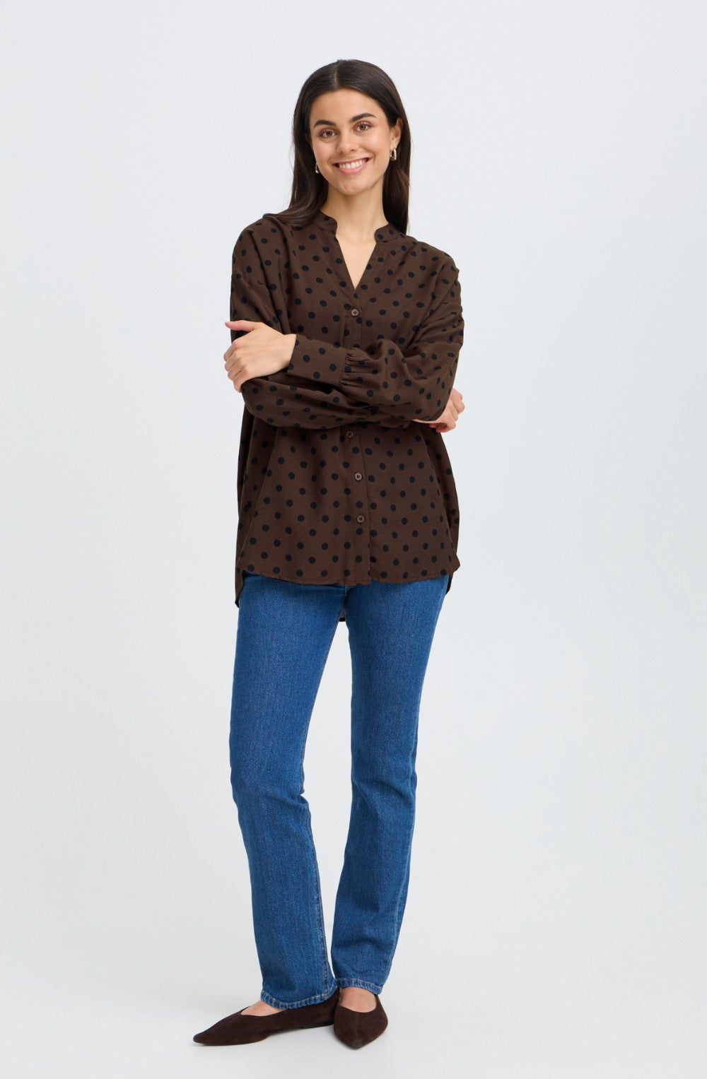 Hot Fudge Spot Print Blouse
