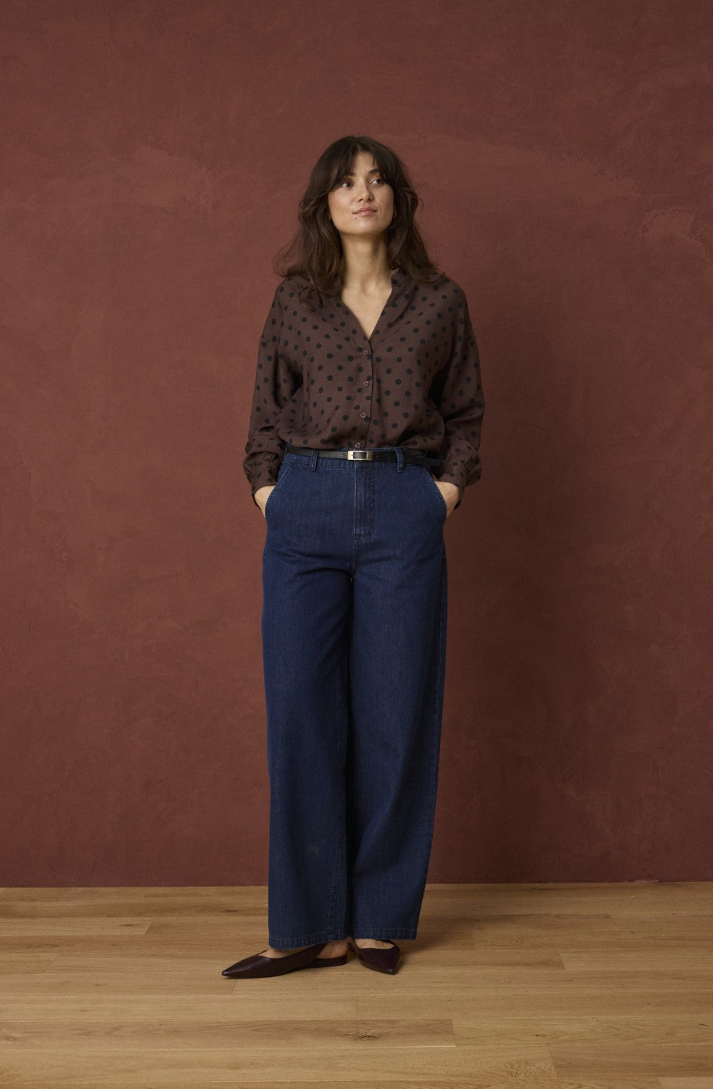 Hot Fudge Spot Print Blouse