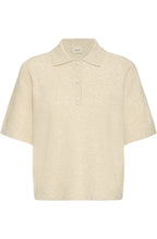 Oatmeal Melange Polo Style Jumper