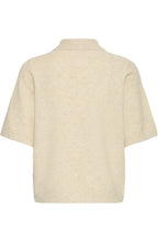 Oatmeal Melange Polo Style Jumper