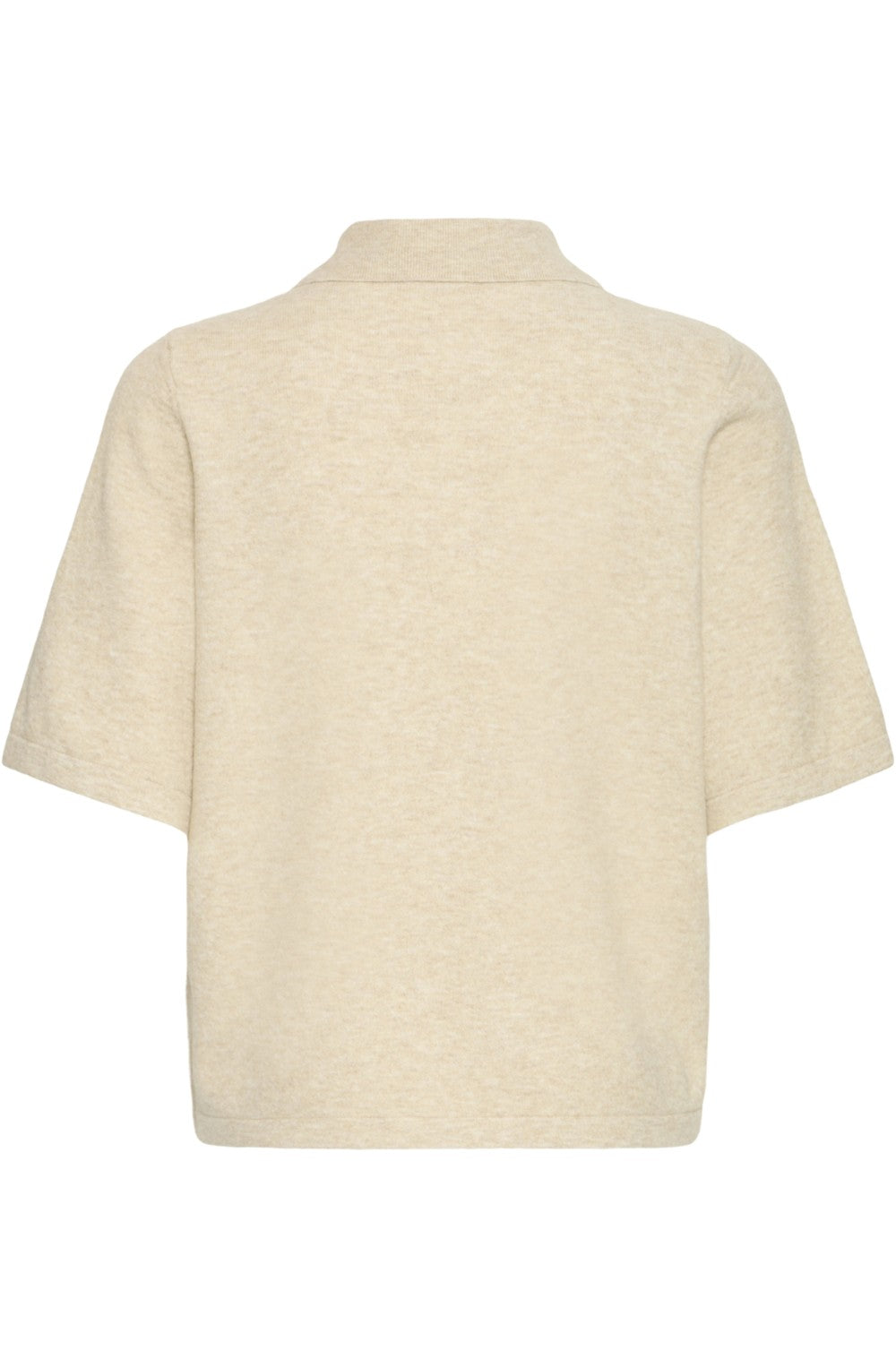 Oatmeal Melange Polo Style Jumper