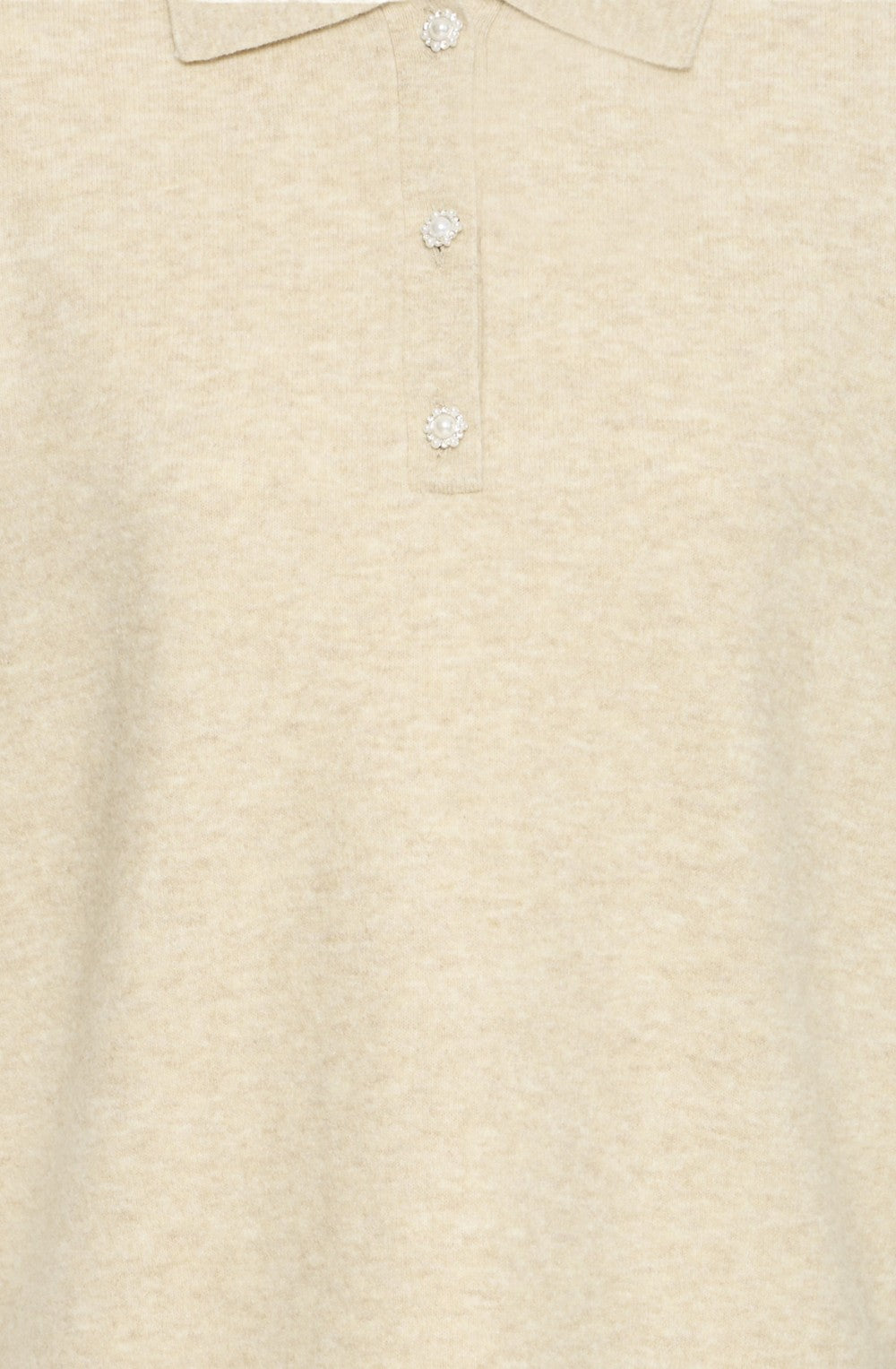 Oatmeal Melange Polo Style Jumper