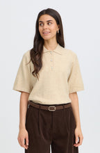 Oatmeal Melange Polo Style Jumper