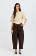 Oatmeal Melange Polo Style Jumper