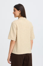 Oatmeal Melange Polo Style Jumper