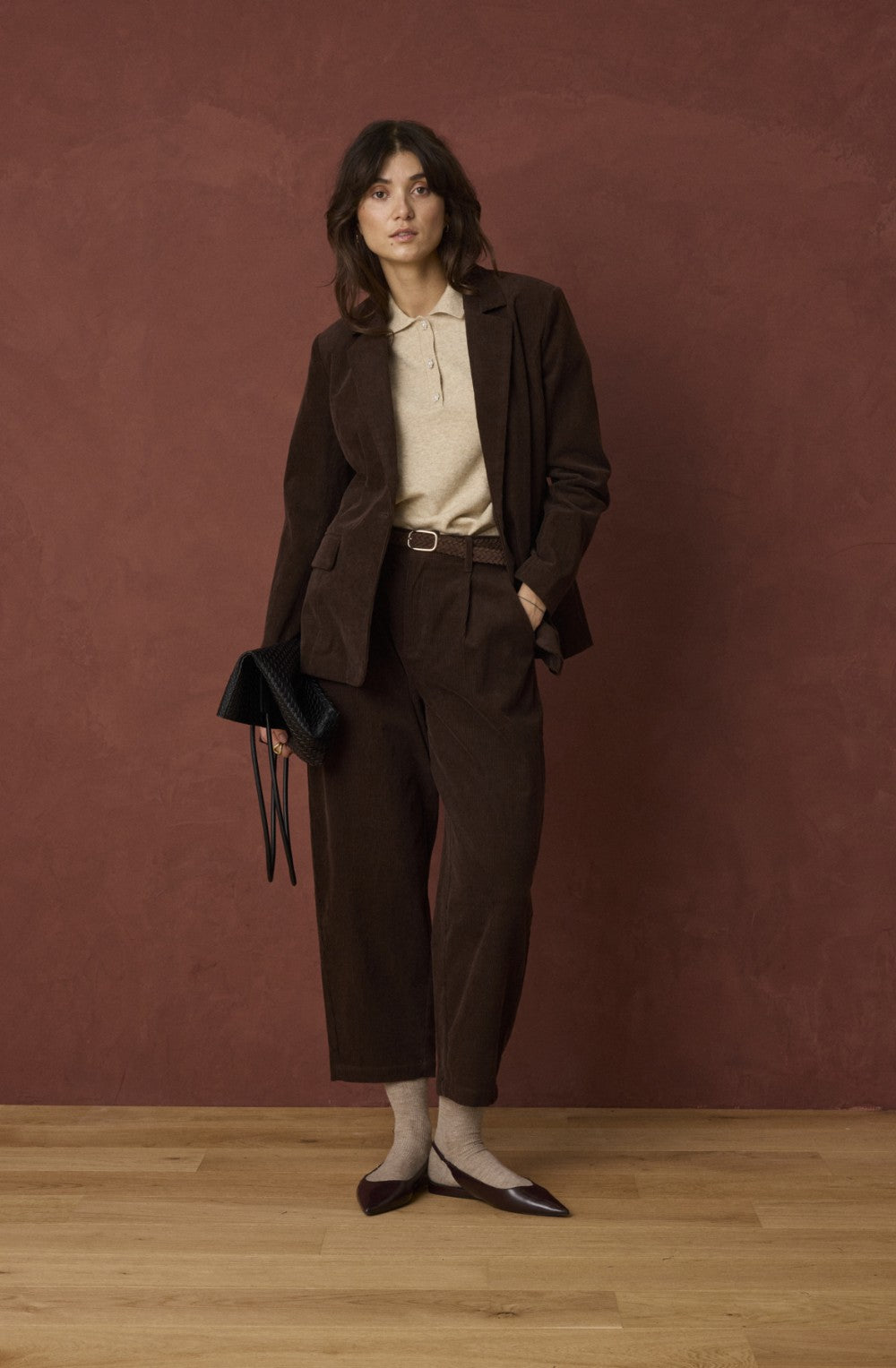 Oatmeal Melange Polo Style Jumper