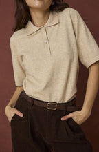 Oatmeal Melange Polo Style Jumper