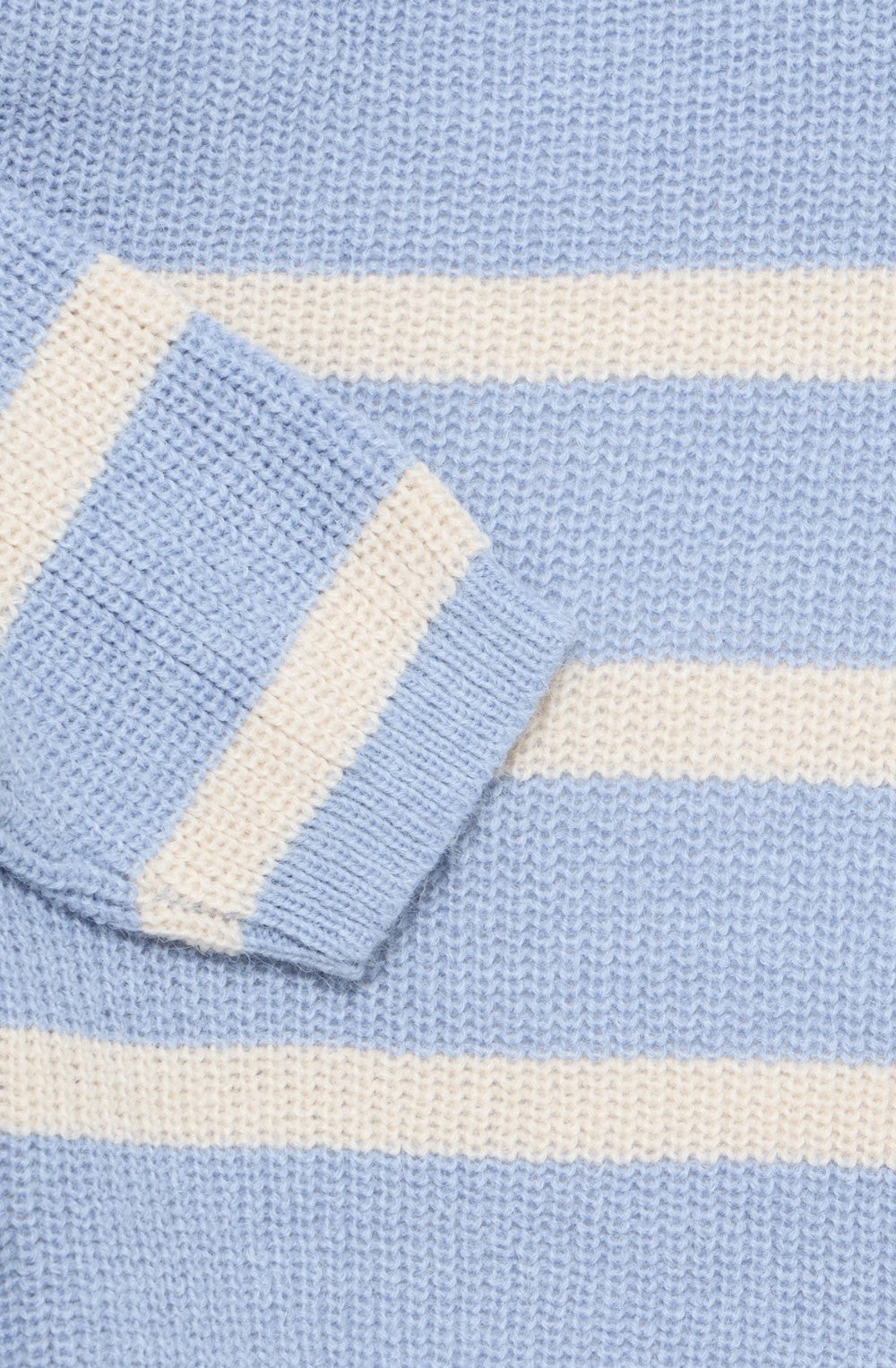 Blue & Cream Striped Ribbed Knit Jumper