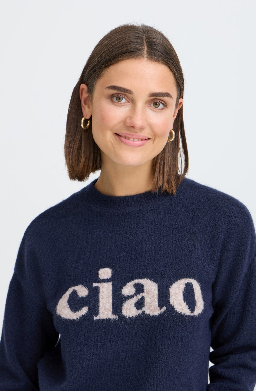 Salute Blue Ciau Motif Jumper
