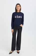 Salute Blue Ciau Motif Jumper