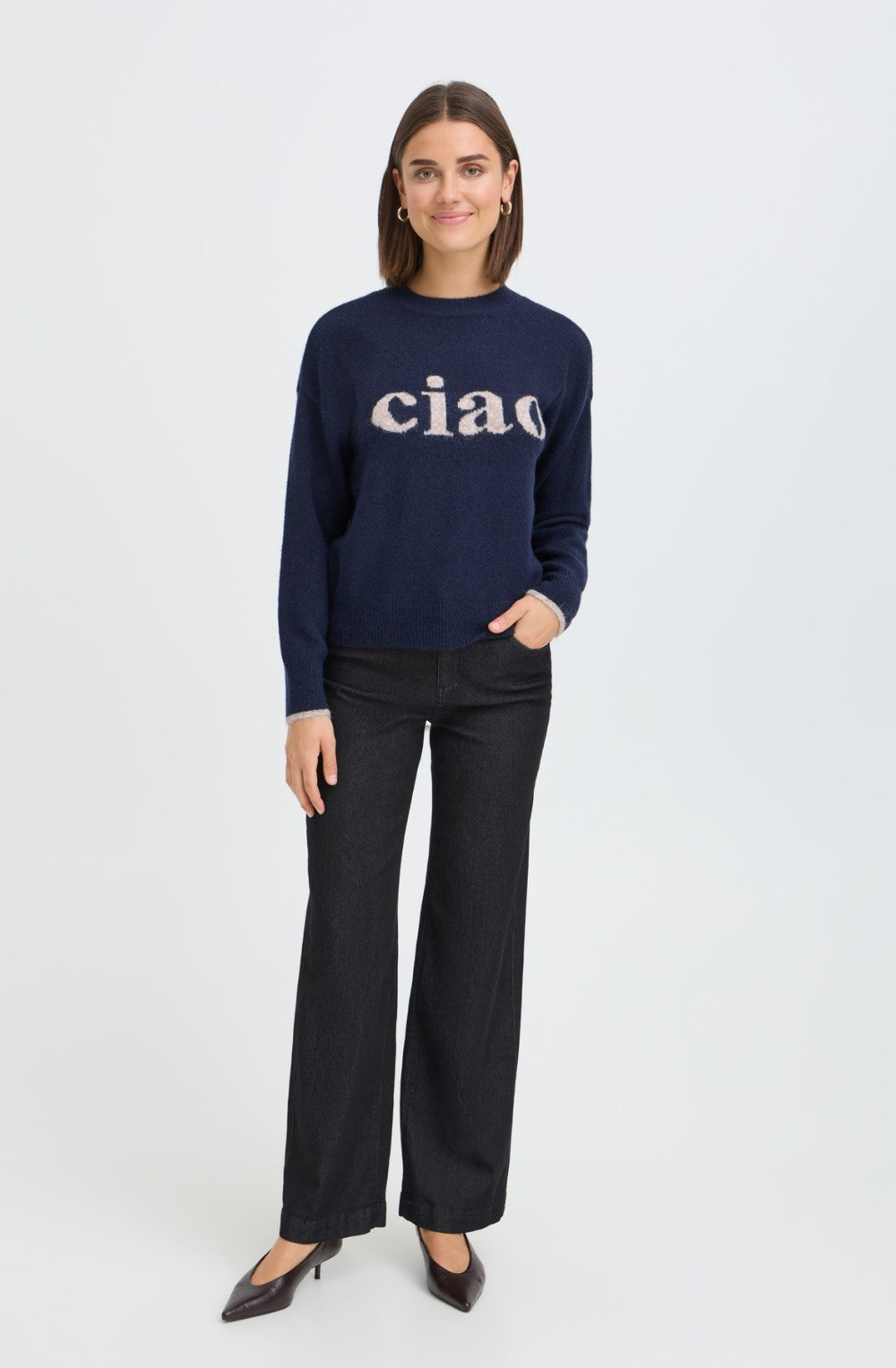 Salute Blue Ciau Motif Jumper