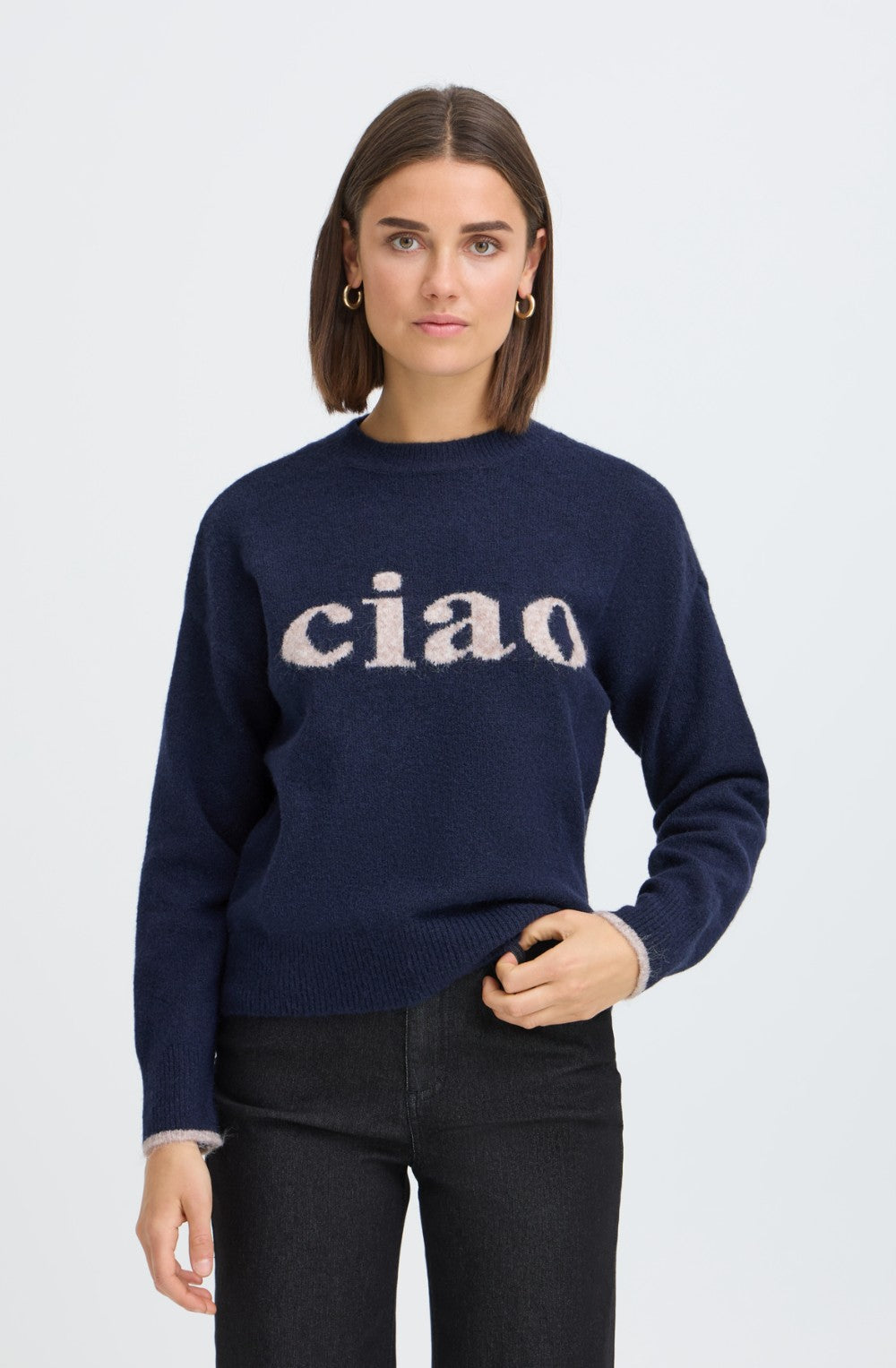 Salute Blue Ciau Motif Jumper