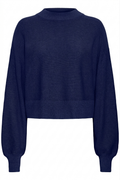 Salute Blue High Neck Knit Jumper
