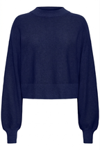 Salute Blue High Neck Knit Jumper