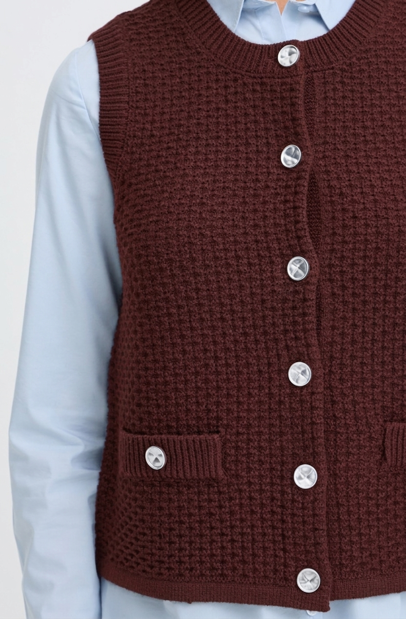 Hot Fudge Waffle Knit Waistcoat