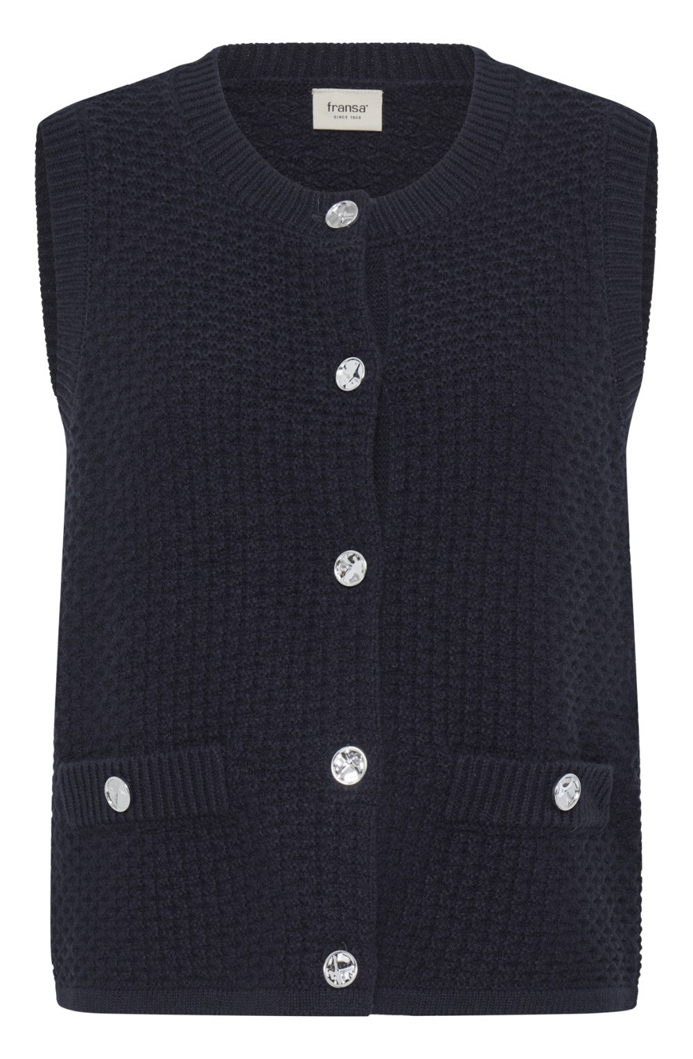 Salute Blue Waffle Knit Waistcoat