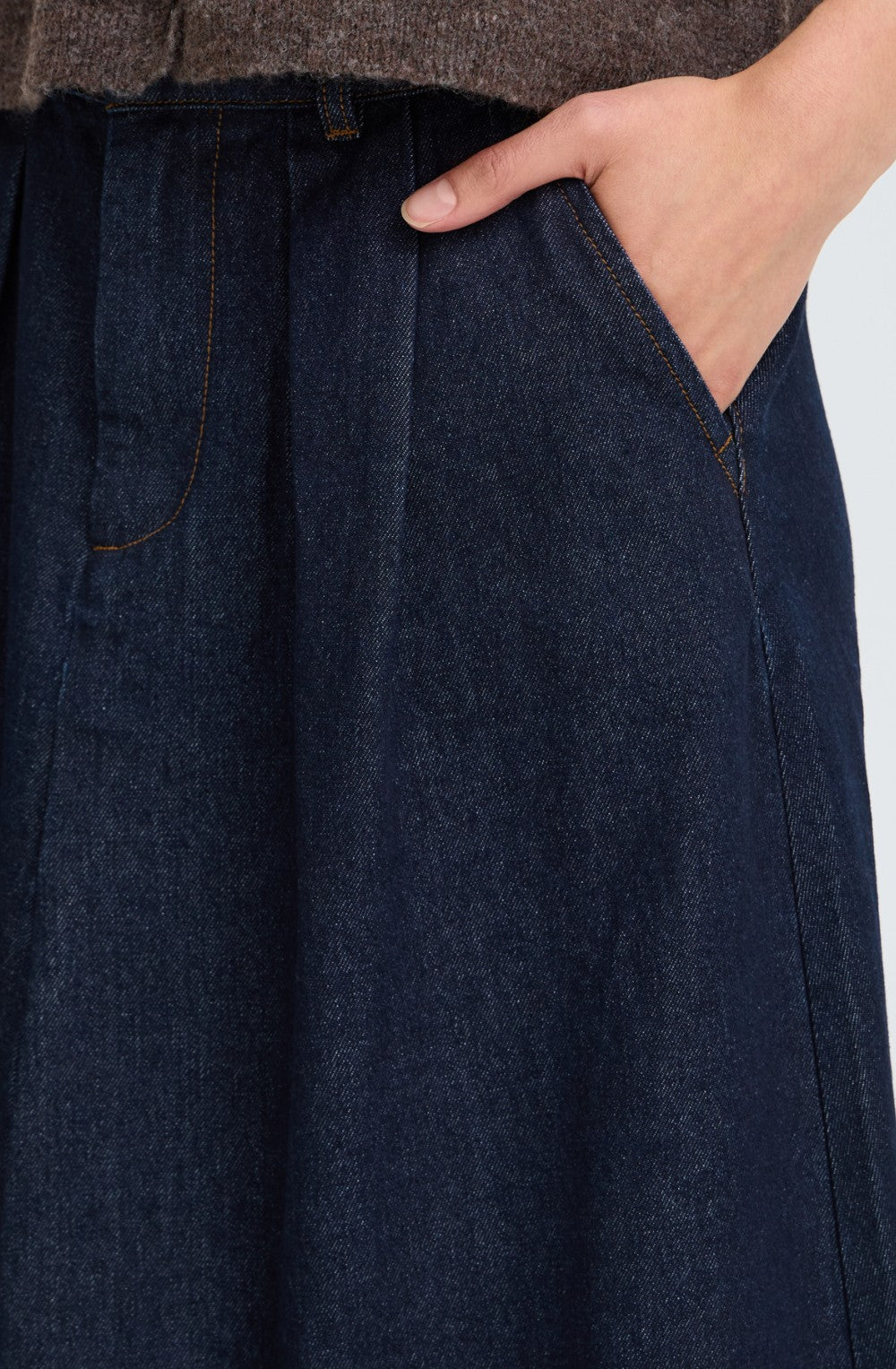 Dark Denim A-Line Skirt