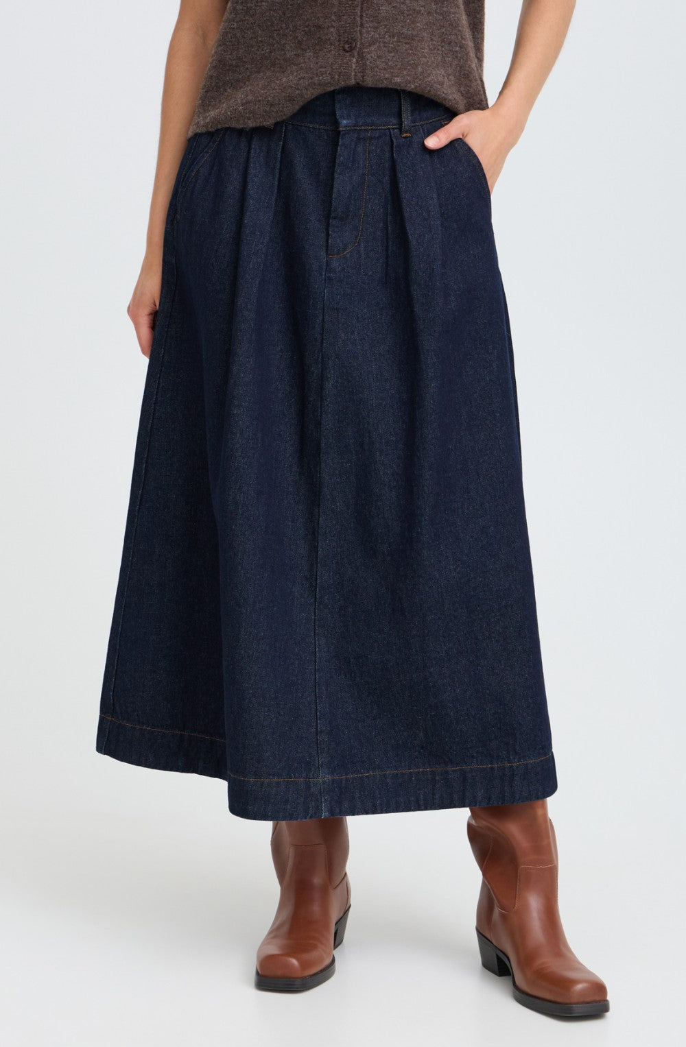 Dark Denim A-Line Skirt
