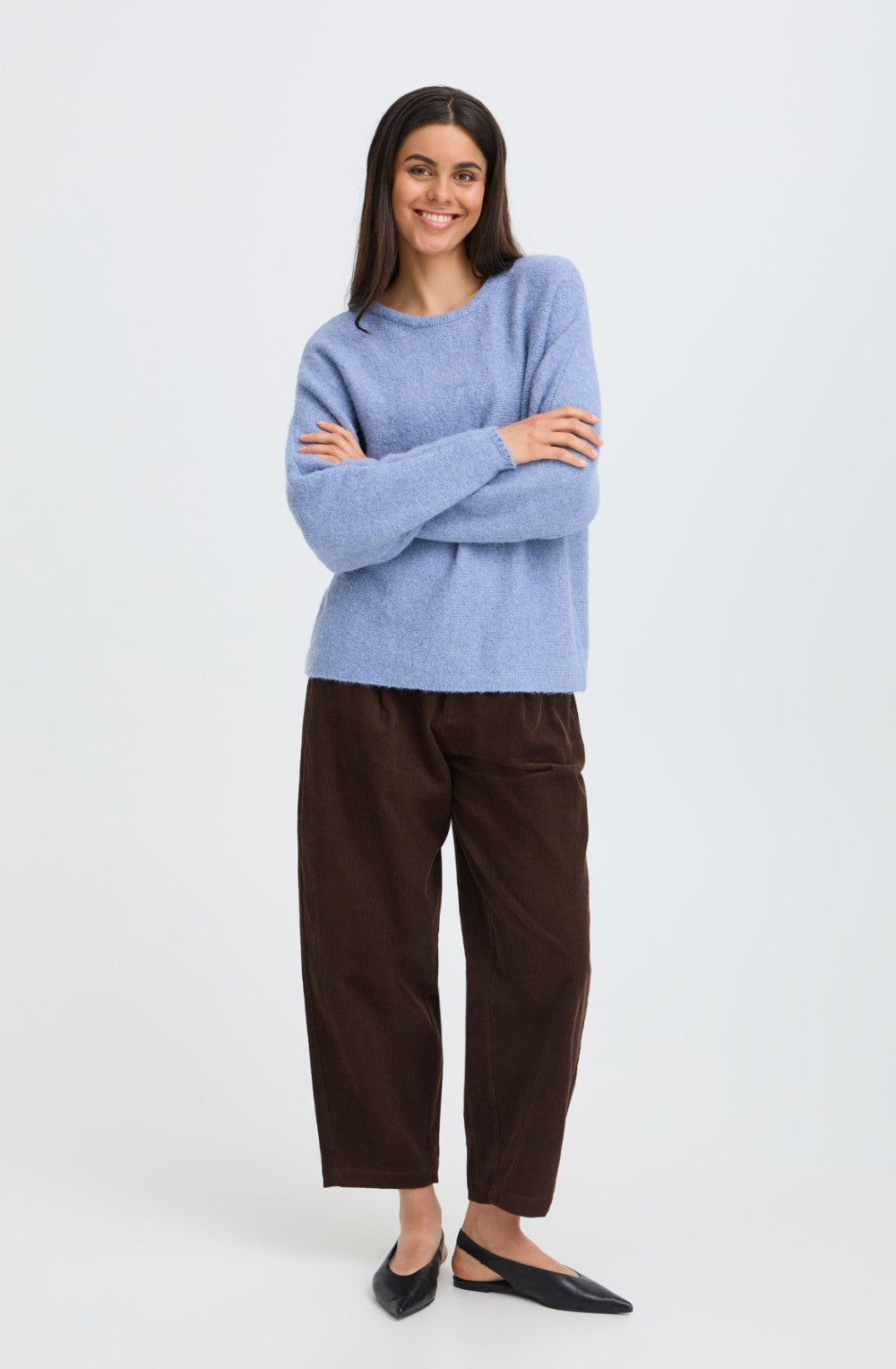 Blue Knit Boxy Fit Jumper