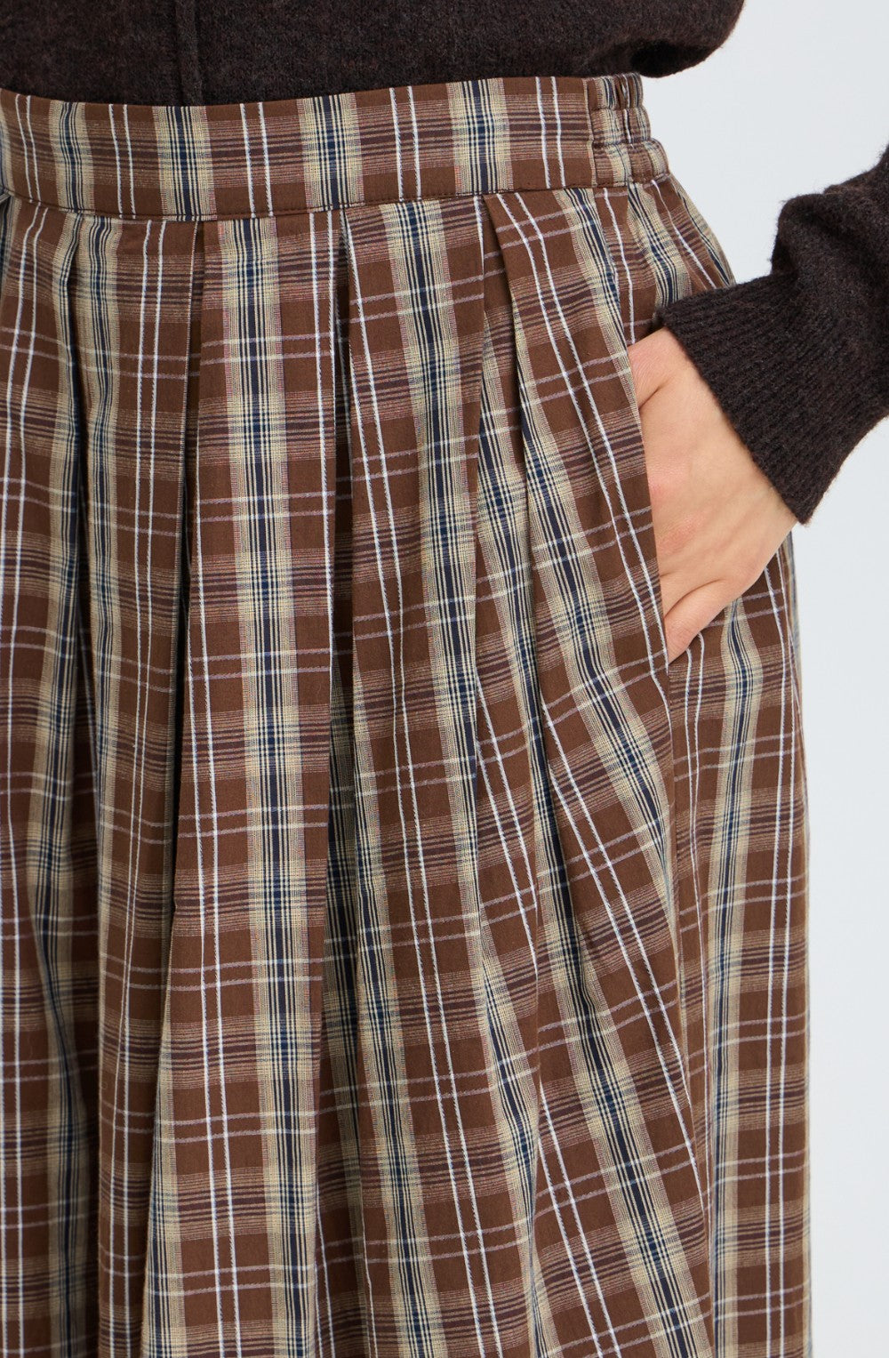 Hot Fudge Check A-LIne Skirt