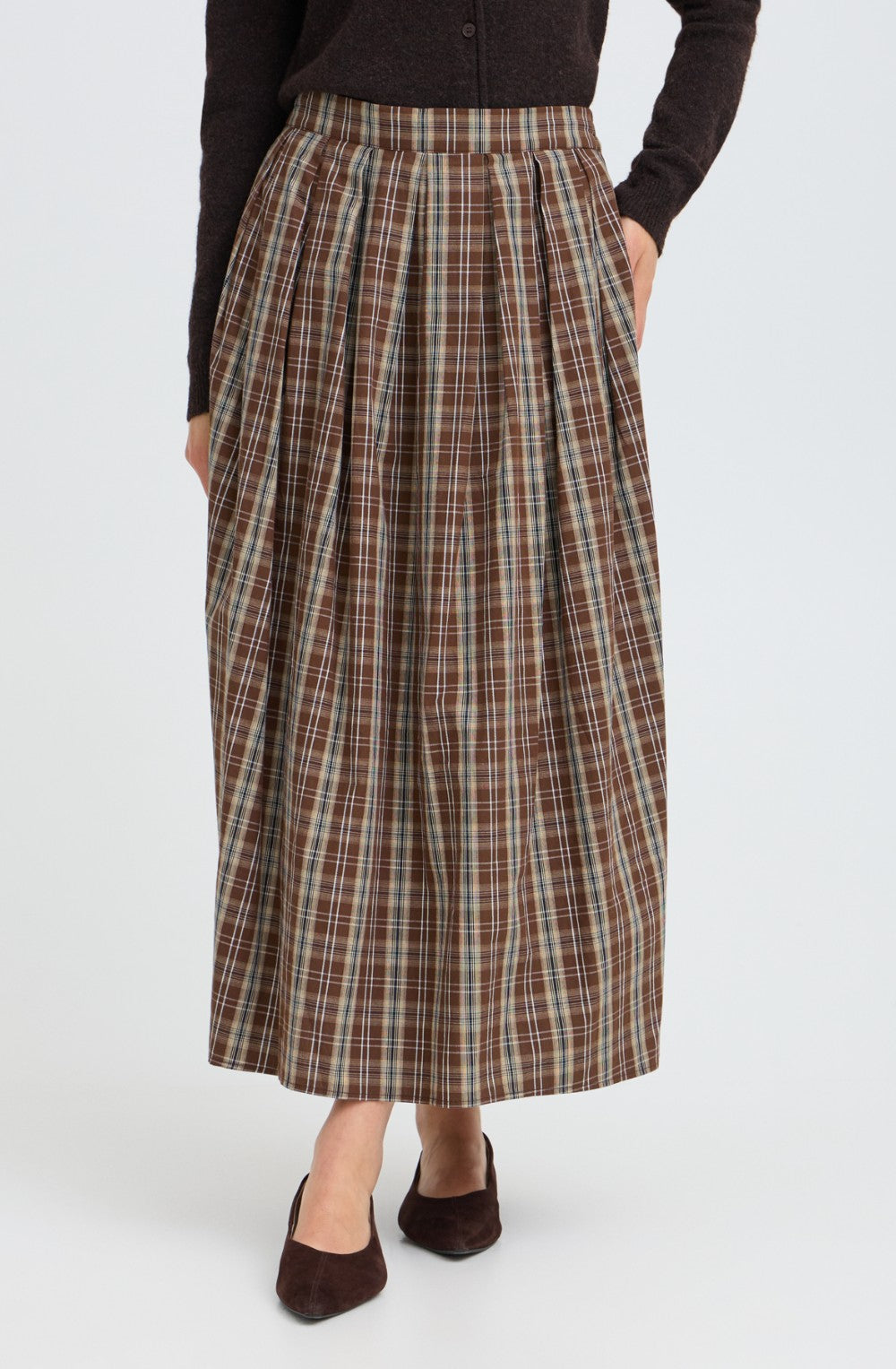 Hot Fudge Check A-LIne Skirt