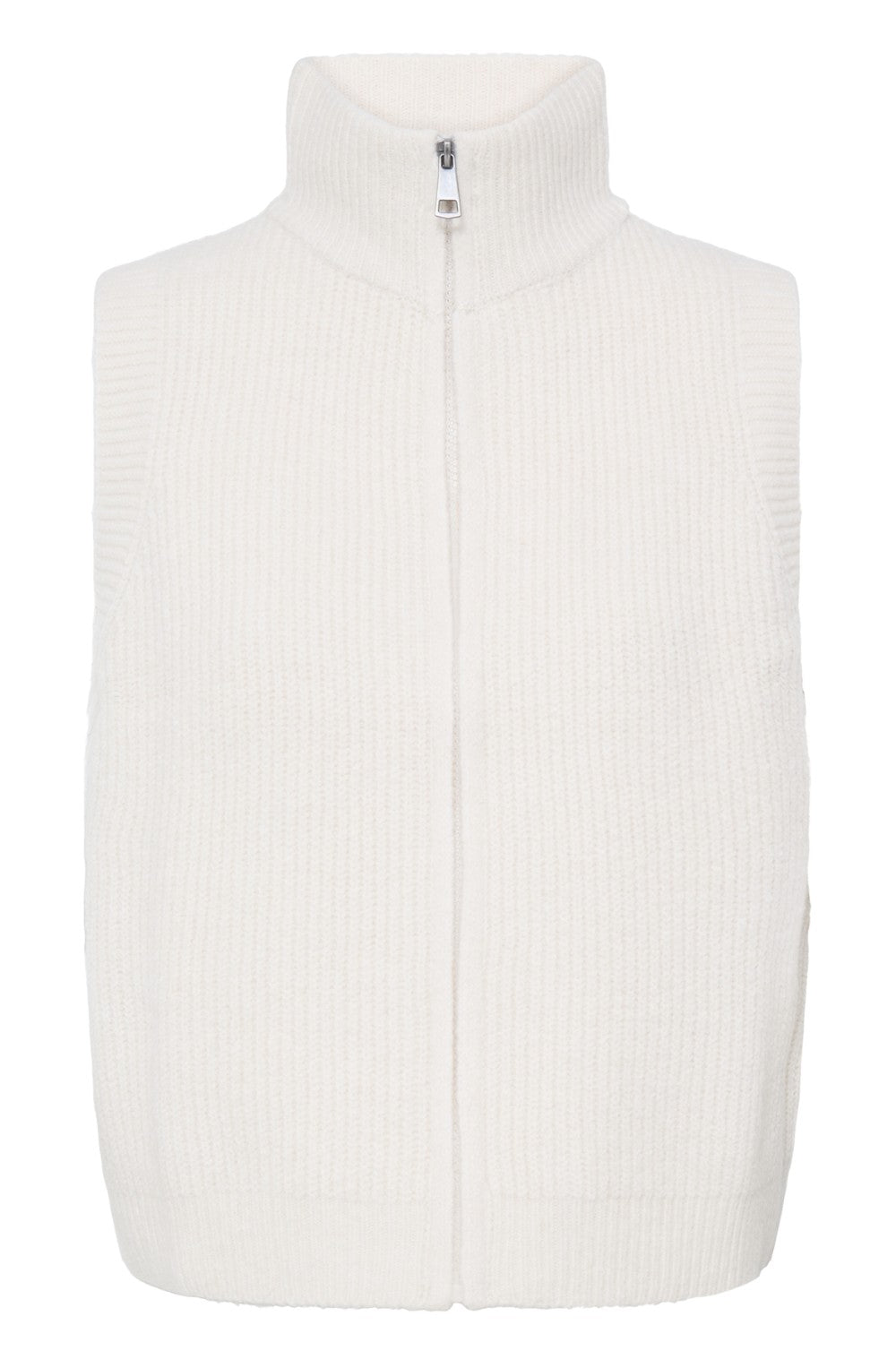 Whisper White Ribbed Knit Waistcoat