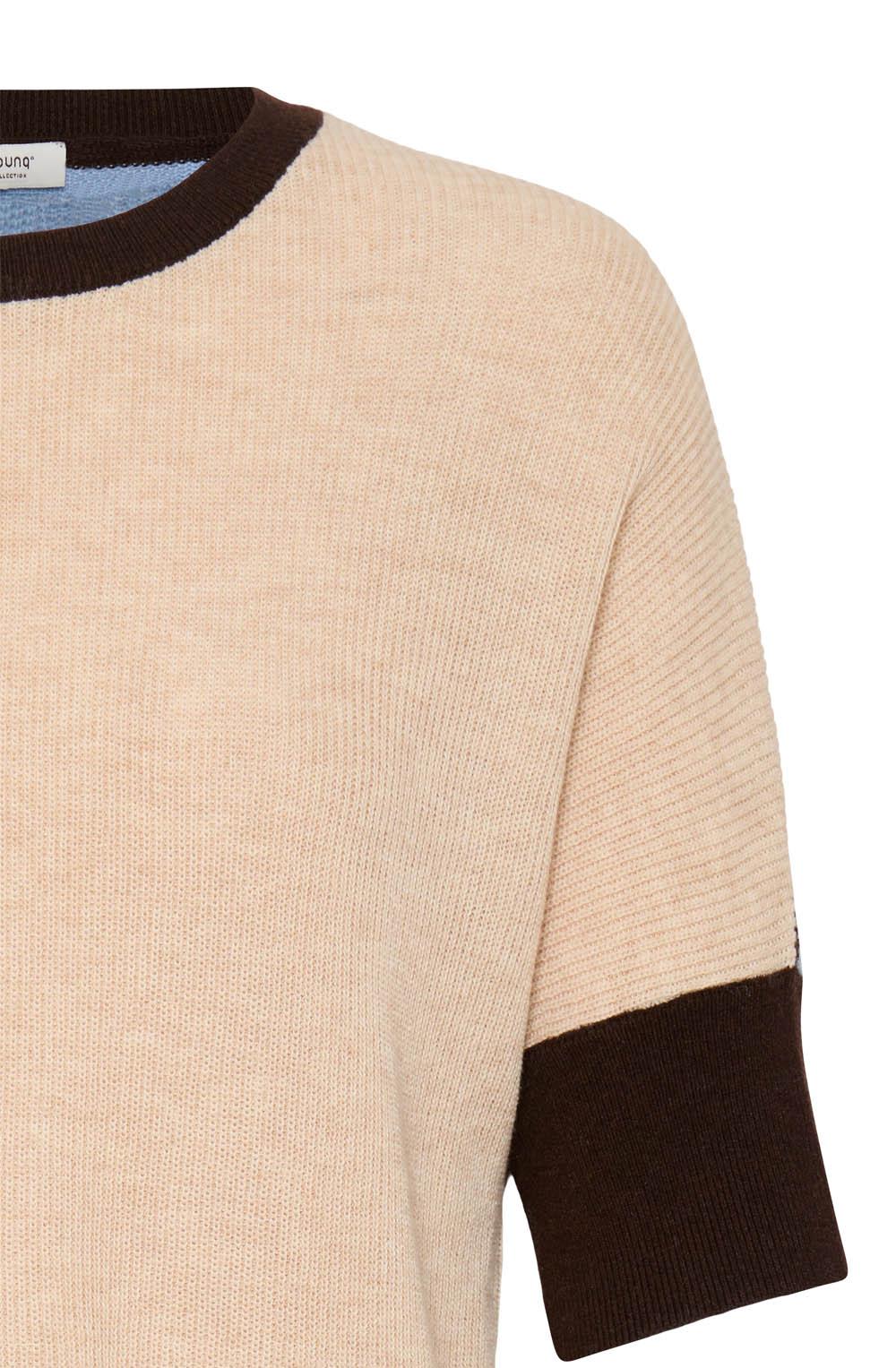 Contrating Panel Ribbed Knit Jumper