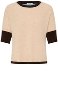 Contrating Panel Ribbed Knit Jumper