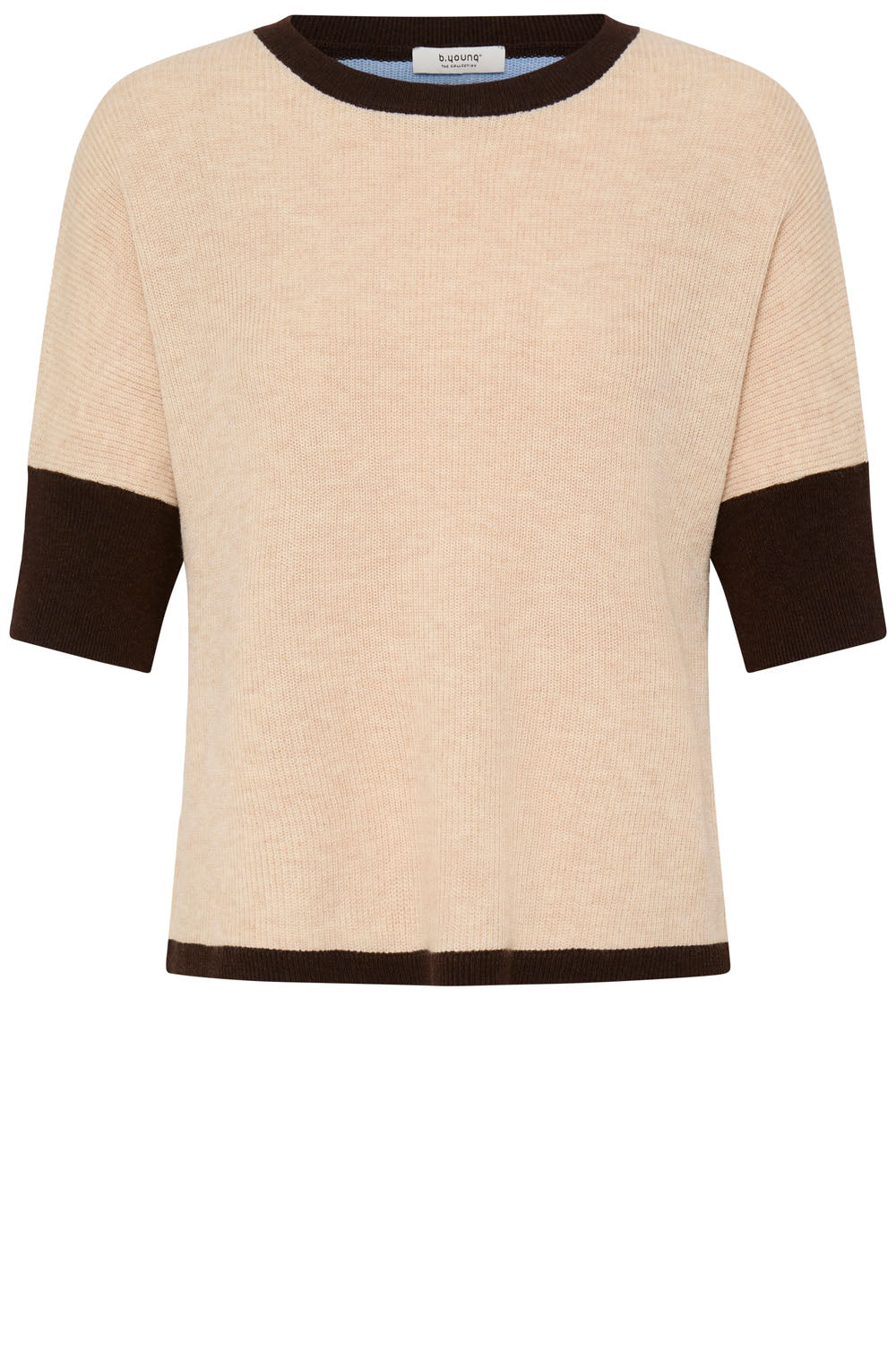 Contrating Panel Ribbed Knit Jumper