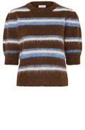 Brown & Blue Striped Knit Jumper