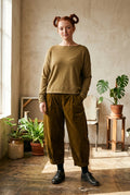 Grigio & Caramello Stripe Staggered Hem Alison Jumper