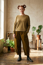Grigio & Caramello Stripe Staggered Hem Alison Jumper