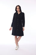 Black Corduroy Shirt Dress