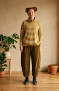 Lieveto & Latte Stripe Cowl Neck Jade Jumper