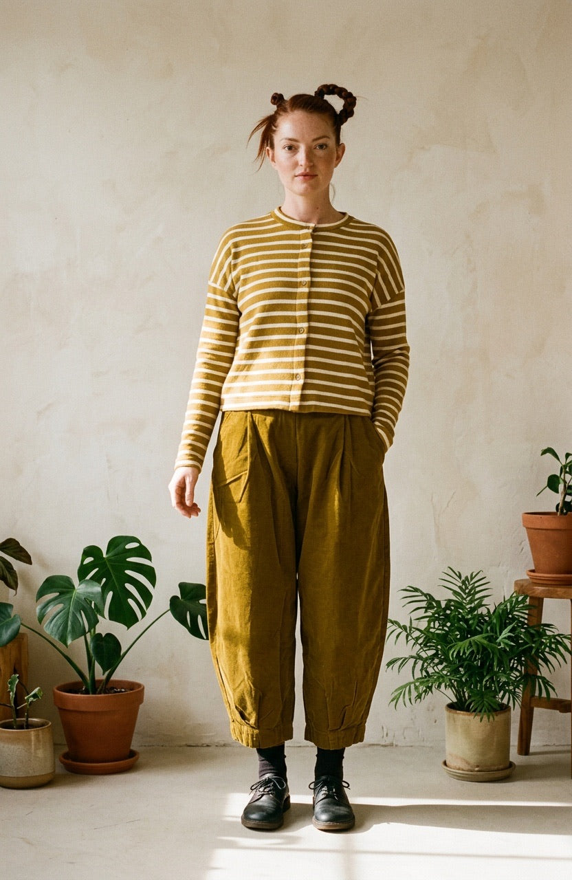 Caramello Bianco Fine Cord Trousers