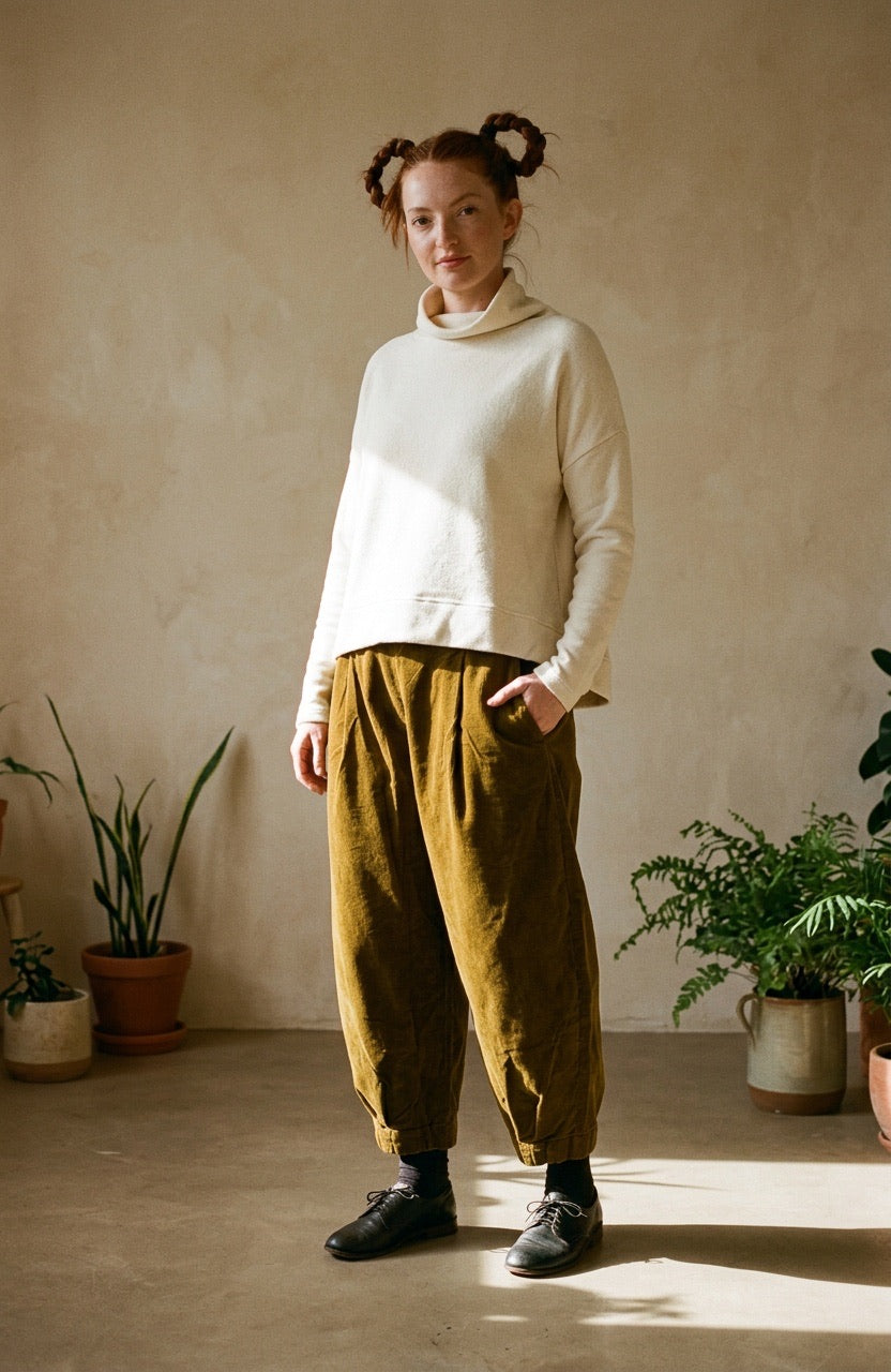 Latte Moyet Cream Cowl Neck Jumper