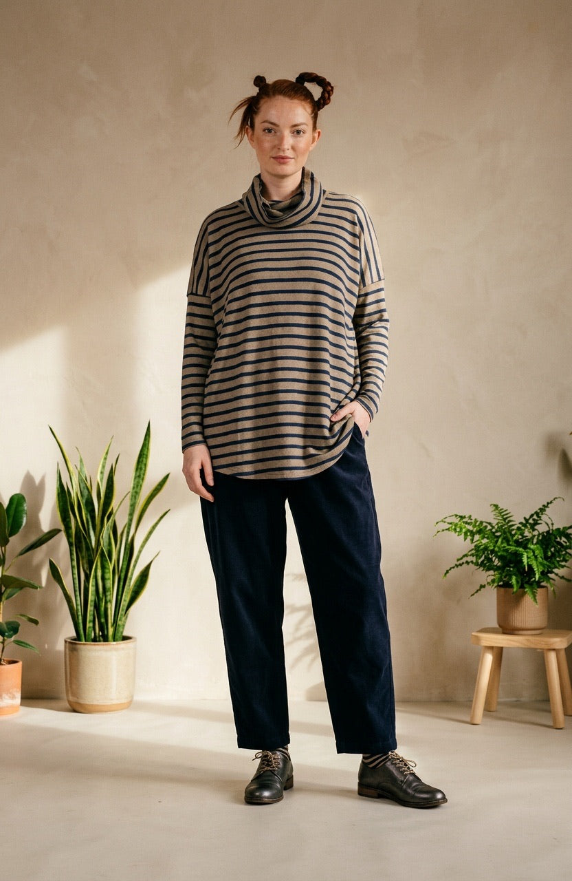 Alpaca Striped Bill Longline Jumper