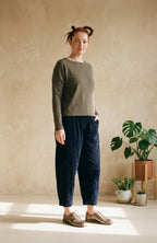 Notte and Alpaca Stripe Staggered Hem Alison Jumper