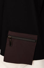Choko and Black Zip Pocket Jersey Top