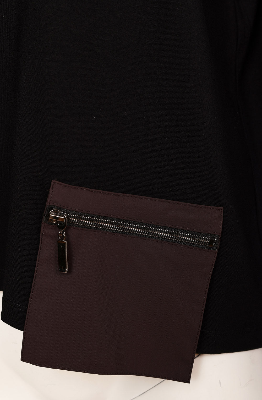 Choko and Black Zip Pocket Jersey Top