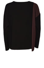 Choko and Black Zip Pocket Jersey Top
