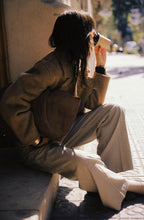 Sepia Check High Waist Wide Leg Trousers