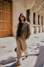 Sepia Check High Waist Wide Leg Trousers